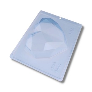 FORMA SILICONE TRUFA CORAÇÃO LAPIDADO 500G CONJUNTO 3 PARTES