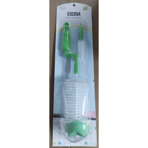 ESCOVA PARA MAMADEIRA, ESCOVA COM ESPONJA, LIMPEZA DE COPOS E GARRAFAS, HIGIENE DE UTENSÍLIOS INFANTIS, ACESSÓRIOS PARA BEBÊ.
