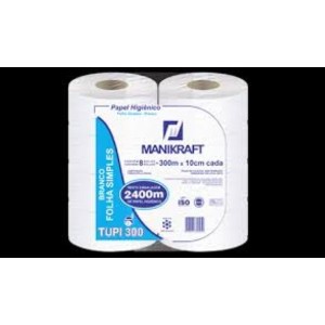 PAPEL HIG ROLAO TUPI FOLHA SIMPLES 8 ROLOS 300 M C/ 8 ROLOS